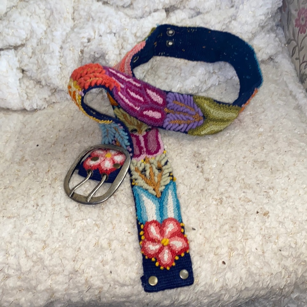 Colorful knit belt as seen at Free People